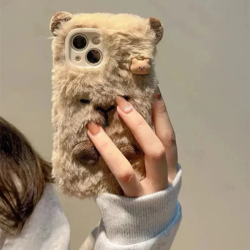 Plush Velvet Capybara Case (For iPhones) - Image 3