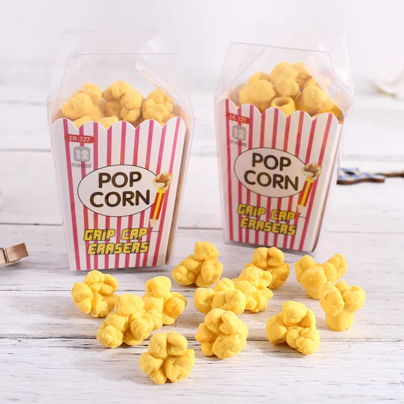 Popcorn Simulation Grip Cap Eraser (Set of 12) - Image 3