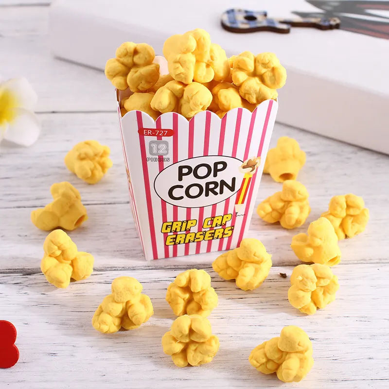 Popcorn Simulation Grip Cap Eraser (Set of 12) - Image 5