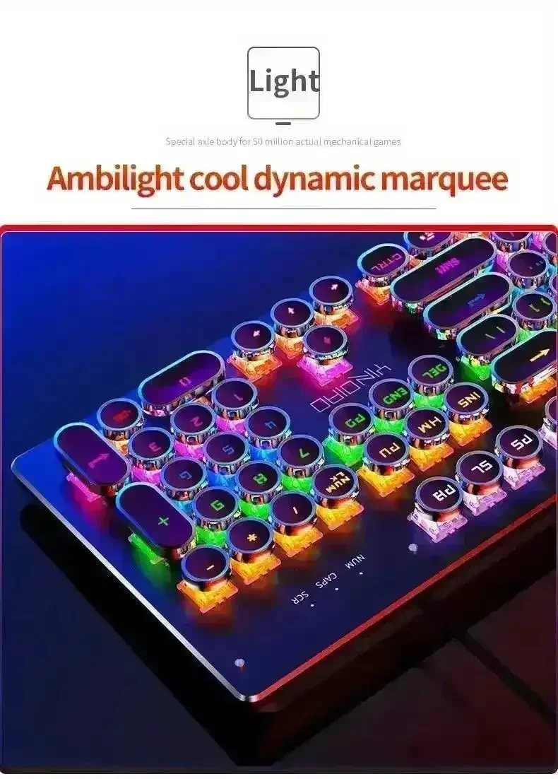 Premium Mechanical LED Backlit 104 Keys Keyboard - Image 12