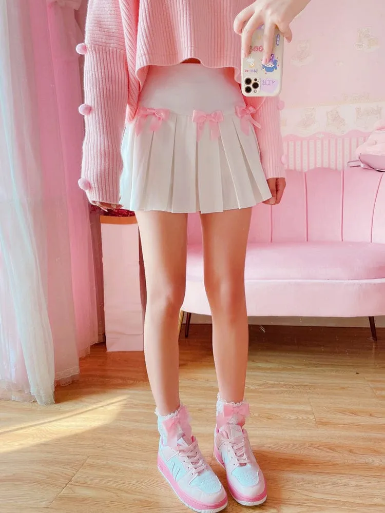 Princess Pleats White Bow Skirt - Image 10