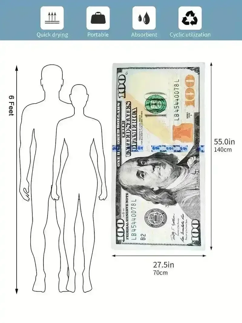 Printed Dollar Bath Towel - Image 11