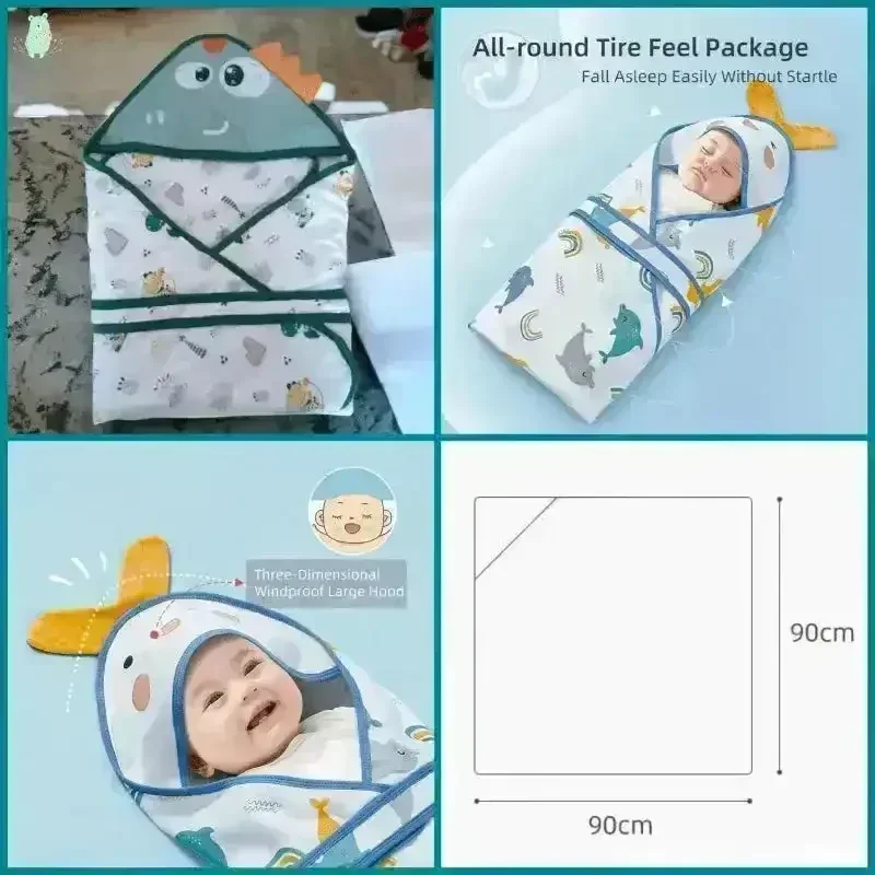Quilted Dino Hooded Swaddle - Image 4
