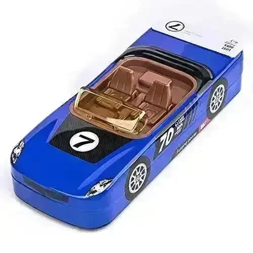 Racing Car Metal Pencil Box with Movable Wheels and Seats - Image 13