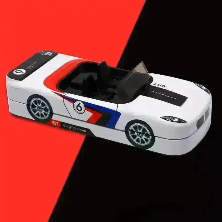 Racing Car Metal Pencil Box with Movable Wheels and Seats - Image 2