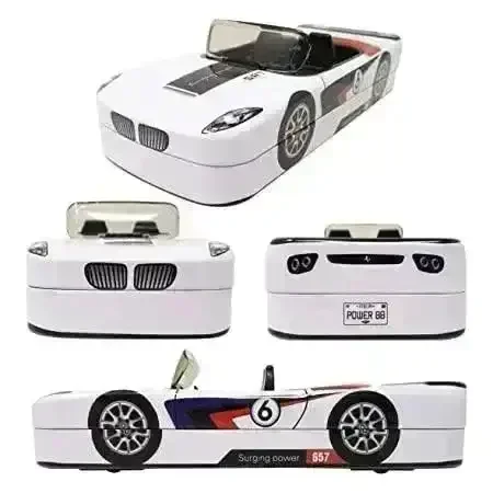 Racing Car Metal Pencil Box with Movable Wheels and Seats - Image 5