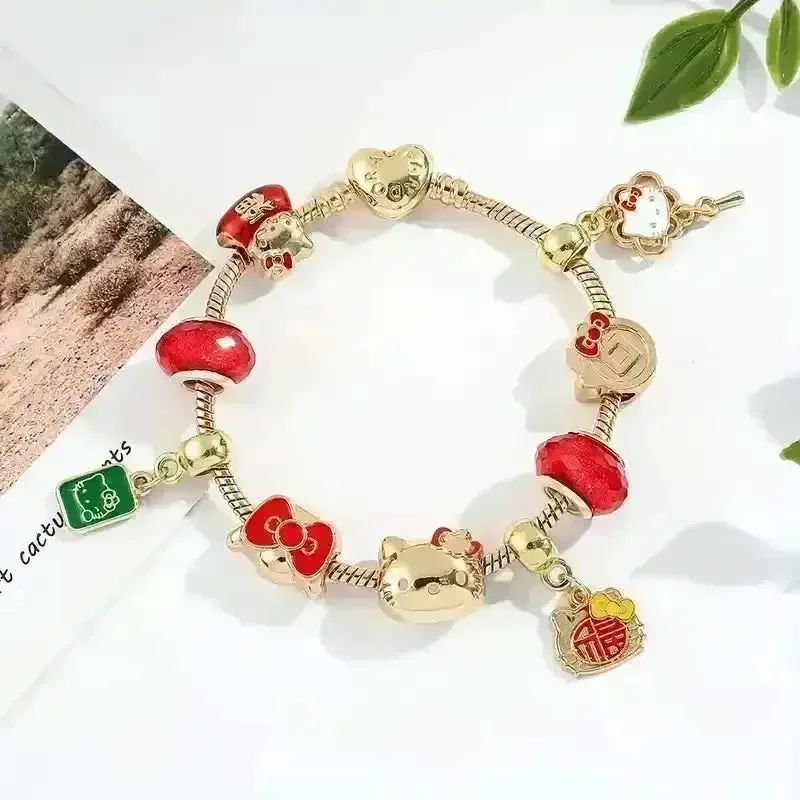 Radiant Red Stone Hello Kitty Charm Bracelet - Image 2
