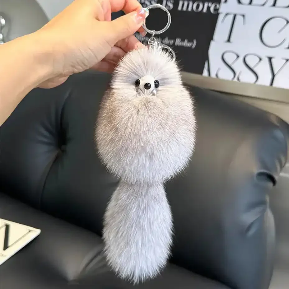 Real Fox Fur Plush Keychain - Image 4