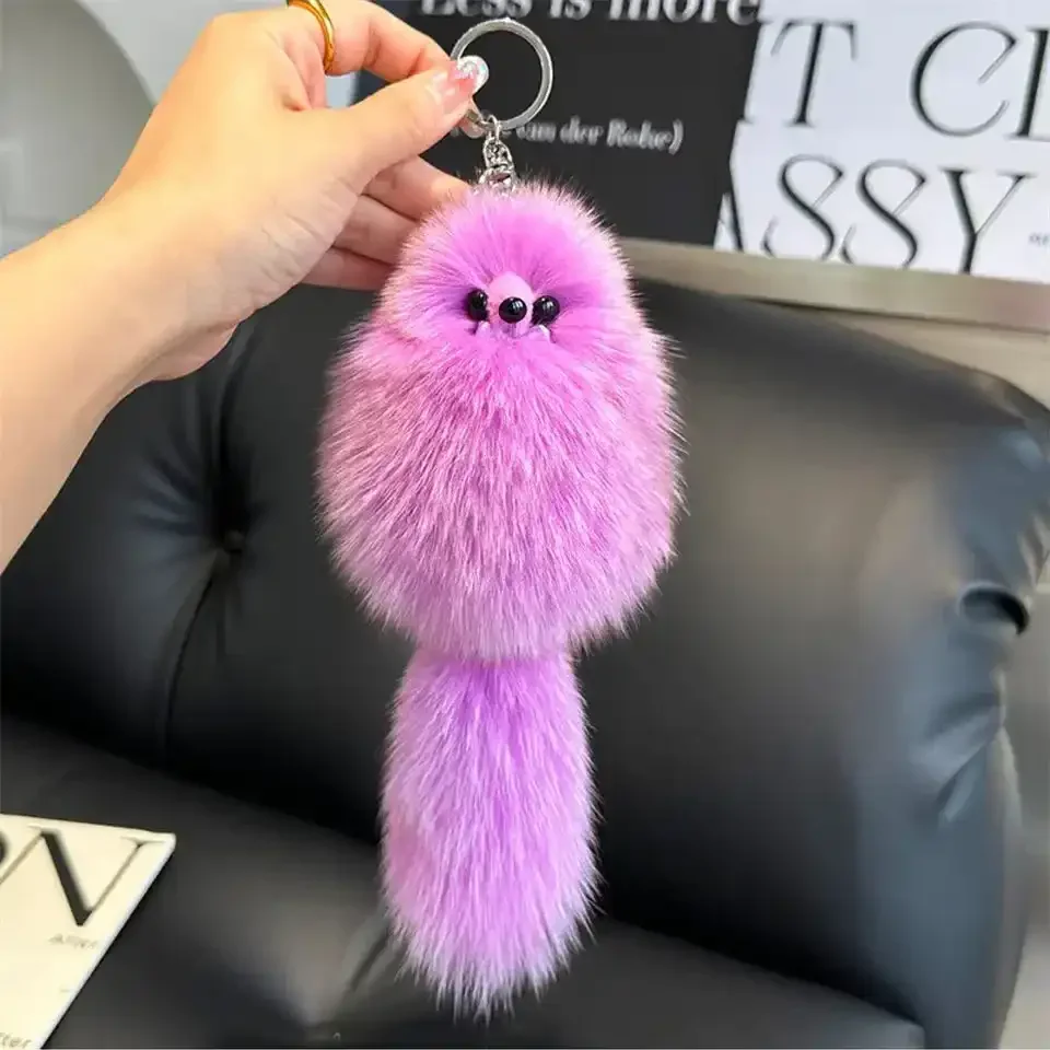 Real Fox Fur Plush Keychain - Image 8