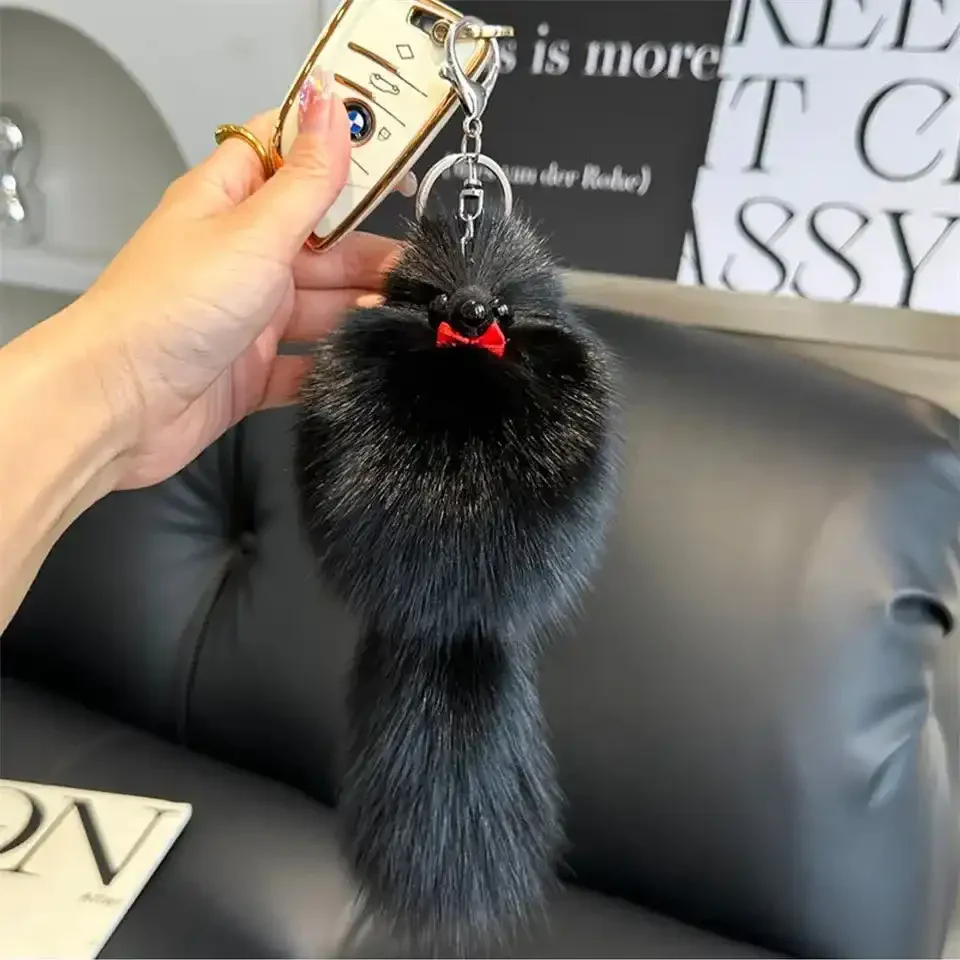 Real Fox Fur Plush Keychain - Image 9