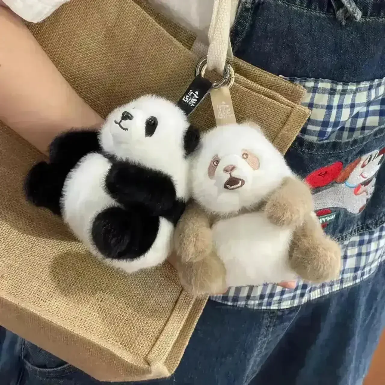 Realistic Panda Plush Keychain - Image 2