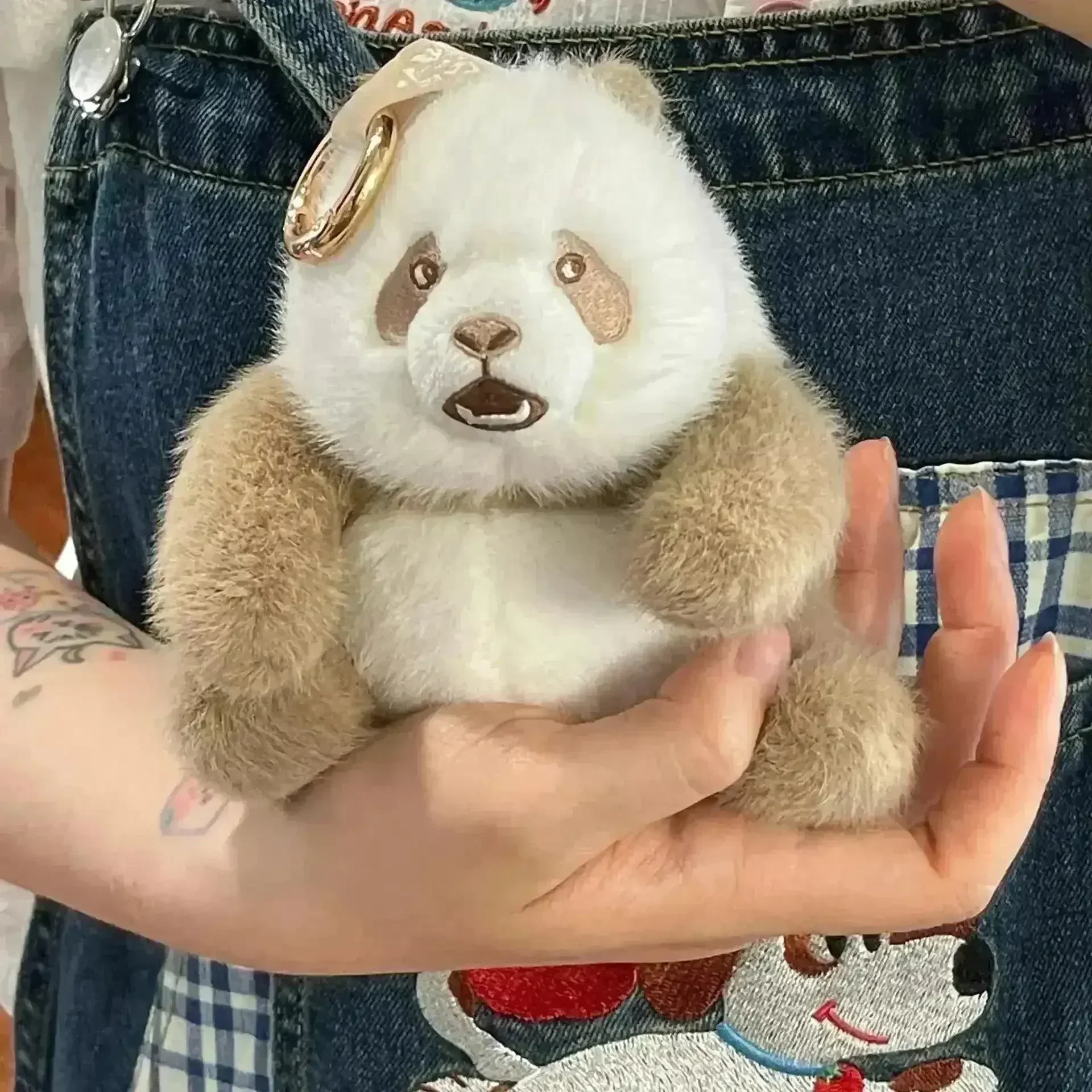 Realistic Panda Plush Keychain - Image 3