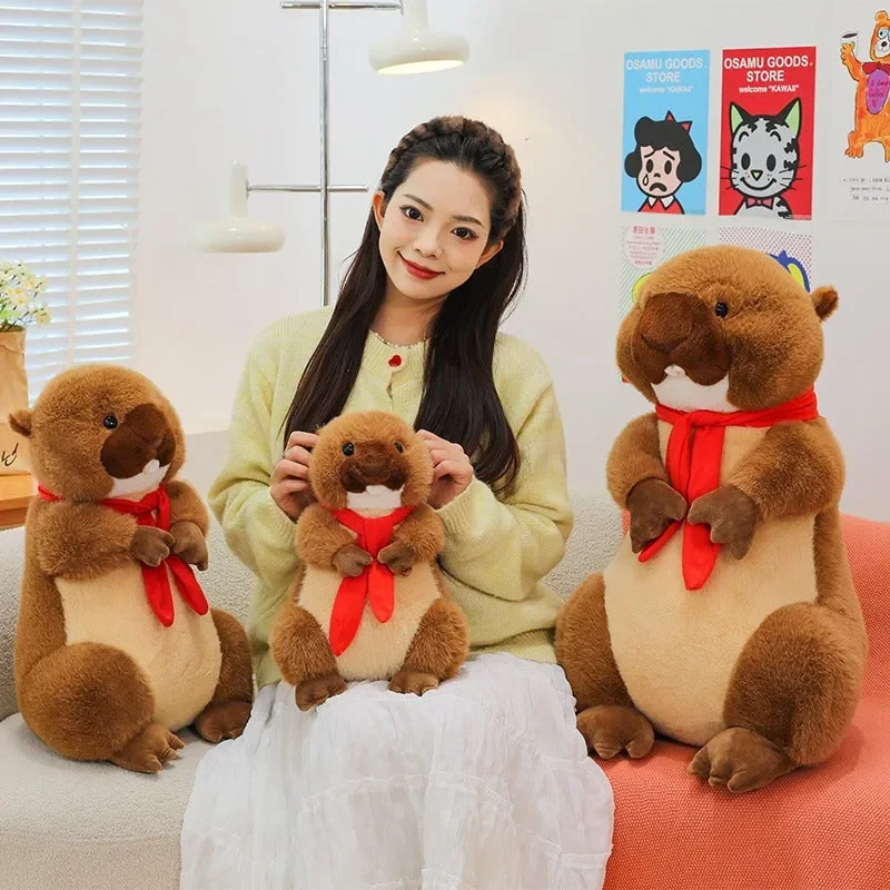Red Scarf Beaver Plushie - Image 2
