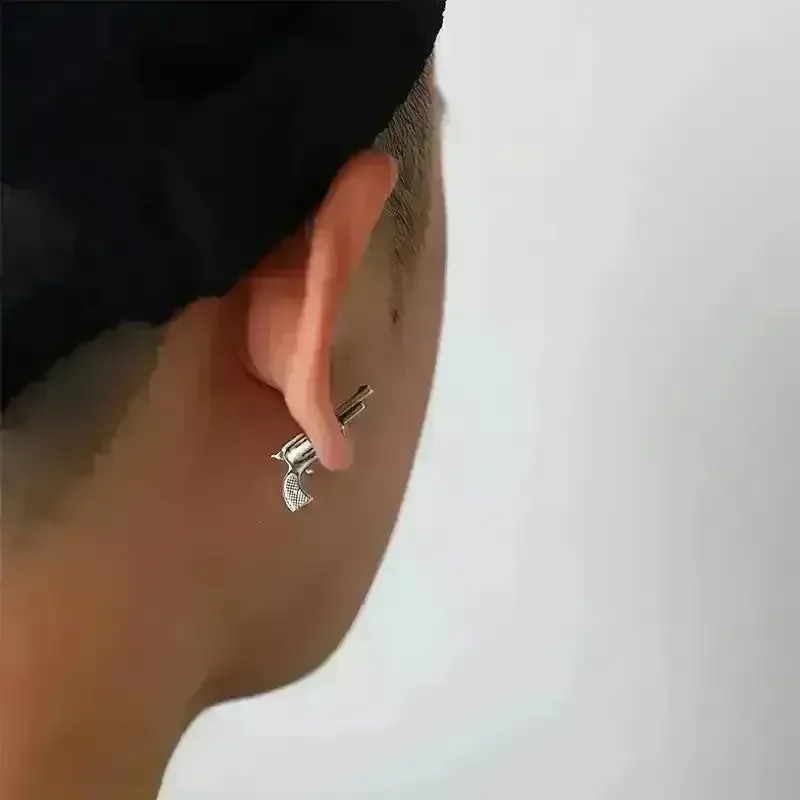 Retro Revolver Stud Earrings - Image 2