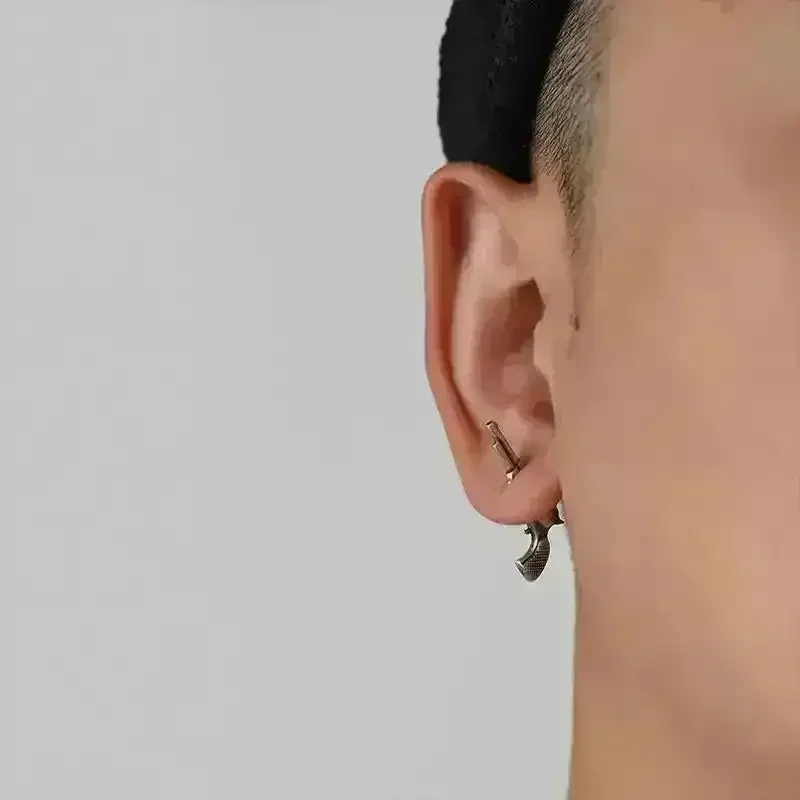 Retro Revolver Stud Earrings - Image 4