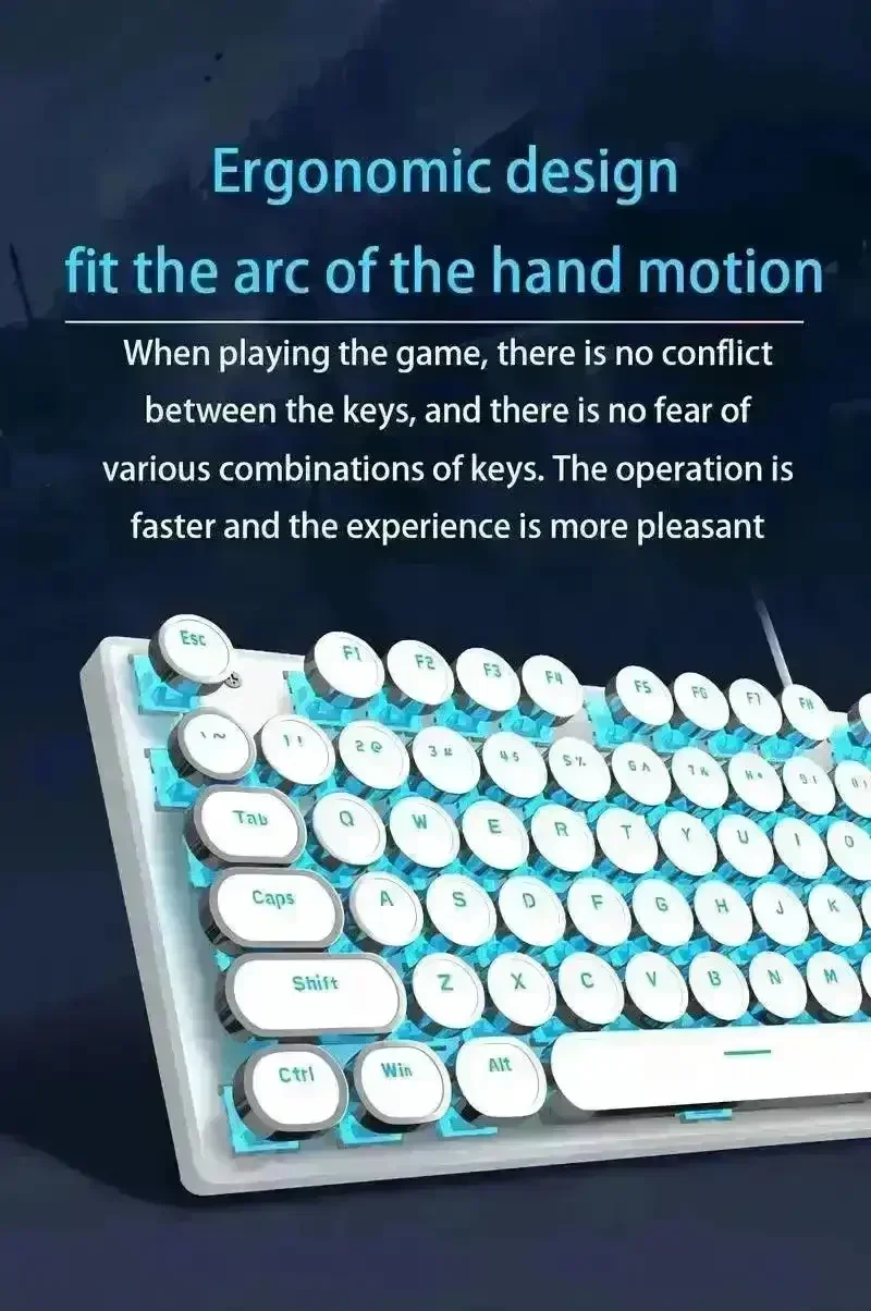 Retro-Style MageGee Mechanical Gaming LED Backlit Keyboard - Image 23