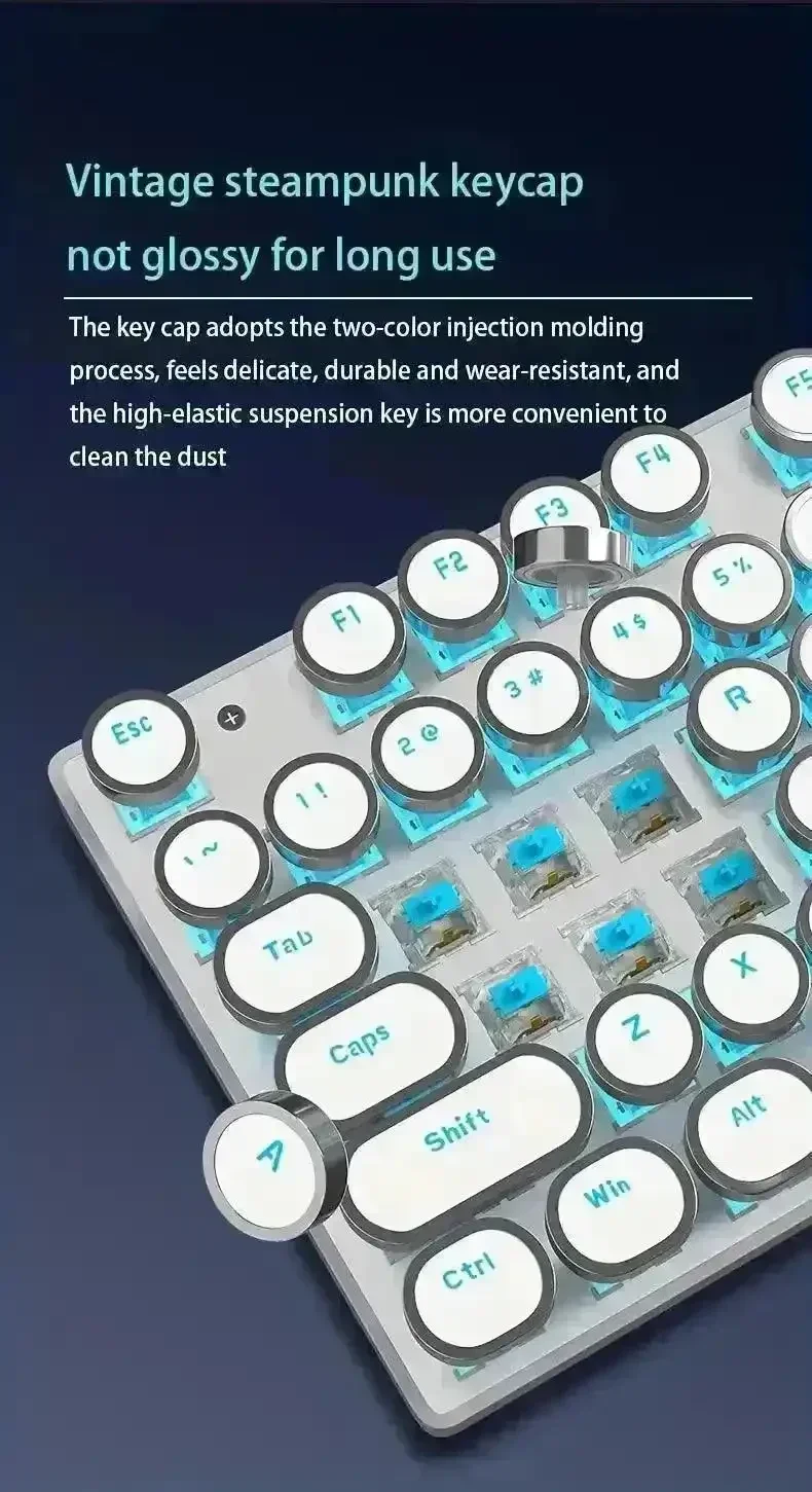 Retro-Style MageGee Mechanical Gaming LED Backlit Keyboard - Image 28