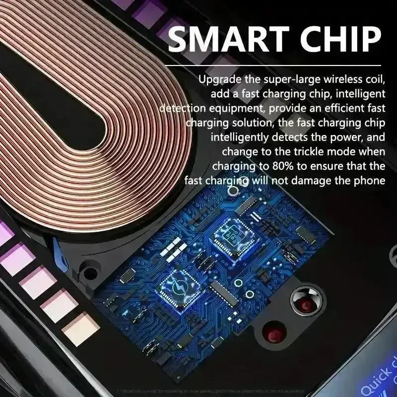 RGB Colour Changing 15W Car Wireless Charger Stand - Image 5