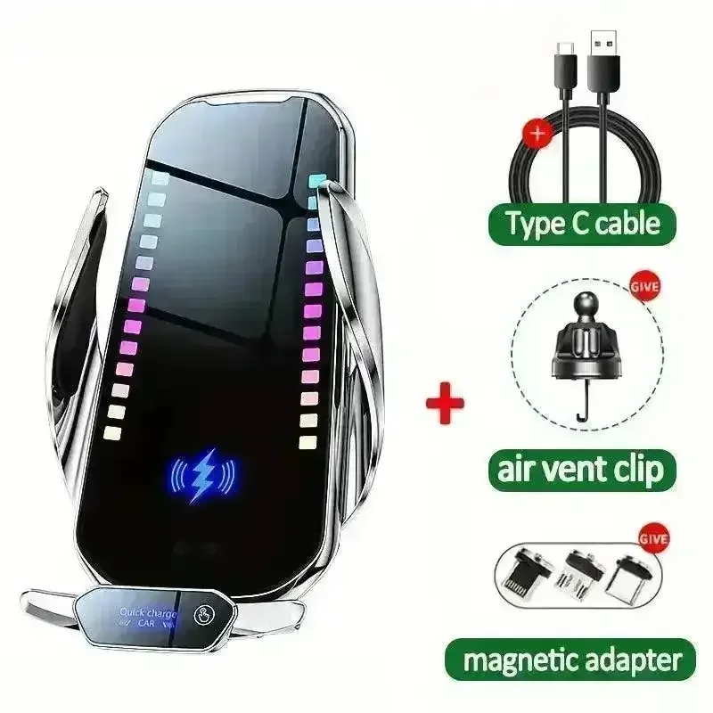 RGB Colour Changing 15W Car Wireless Charger Stand - Image 6