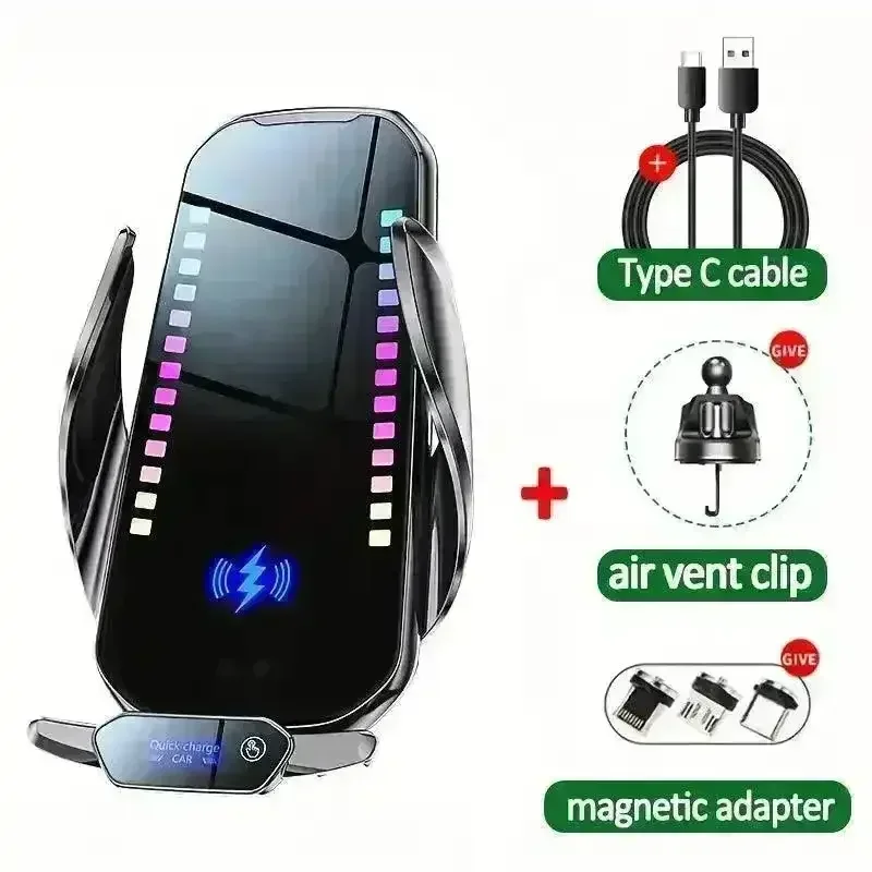 RGB Colour Changing 15W Car Wireless Charger Stand - Image 8