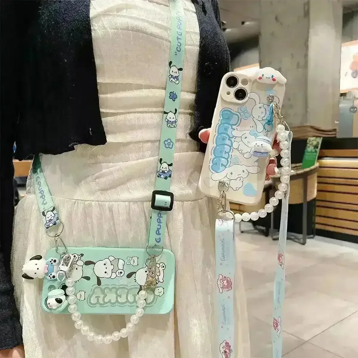 Sanliou Cinnamoroll Pochacco Beaded Case (For iPhones)