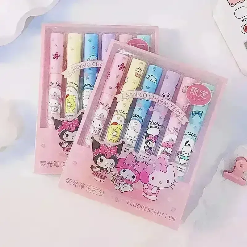 Sanliou Kawaii Fluorescent Highlighter (Set of 6) - Image 2