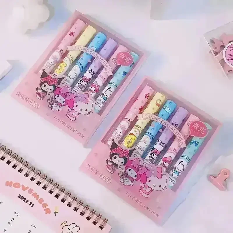Sanliou Kawaii Fluorescent Highlighter (Set of 6) - Image 7