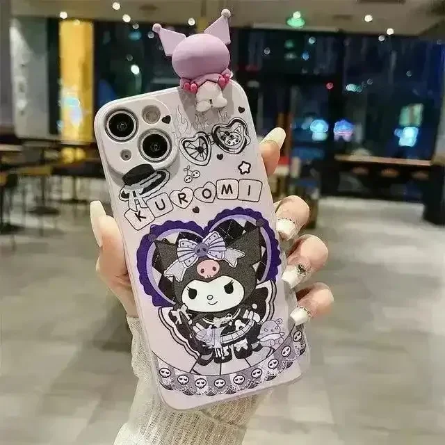 Sanliou Kuromi Lanyard Pearl Beads Phone Case (For iPhones) - Image 11