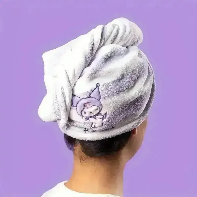 Sanliou Kuromi Hello Kitty Cinnamoroll Soft Absorbent Bath Cap - Image 7