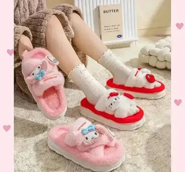 Sanliou Plush Cross Fluffy Slippers - Image 2