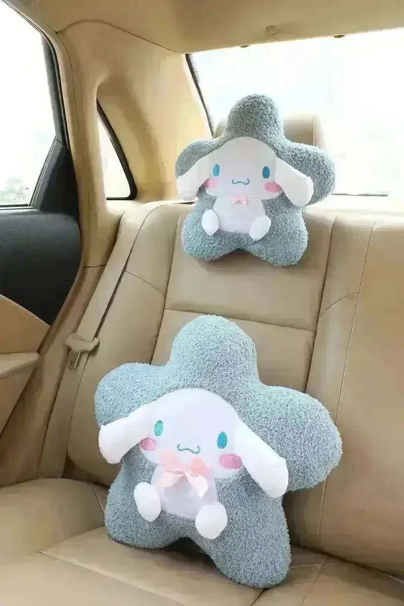 Sanliou Star Shaped Car Headrest and Back Plush Pillow - Image 2