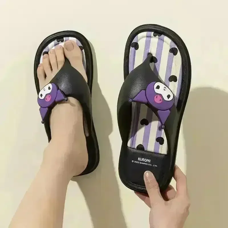 Sanliou Vivid Kuromi Hello Kitty Flip Flops