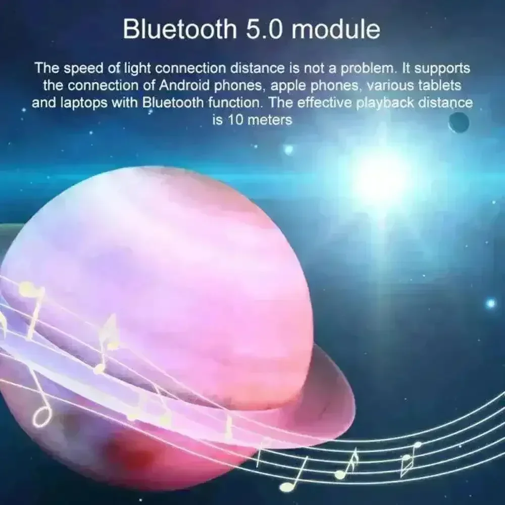 Saturn Bluetooth Speaker Night Light - Image 4
