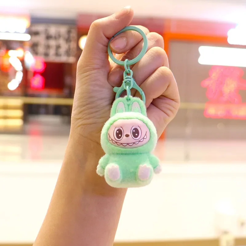 Seated Labubu Flocking Keychain - Image 7
