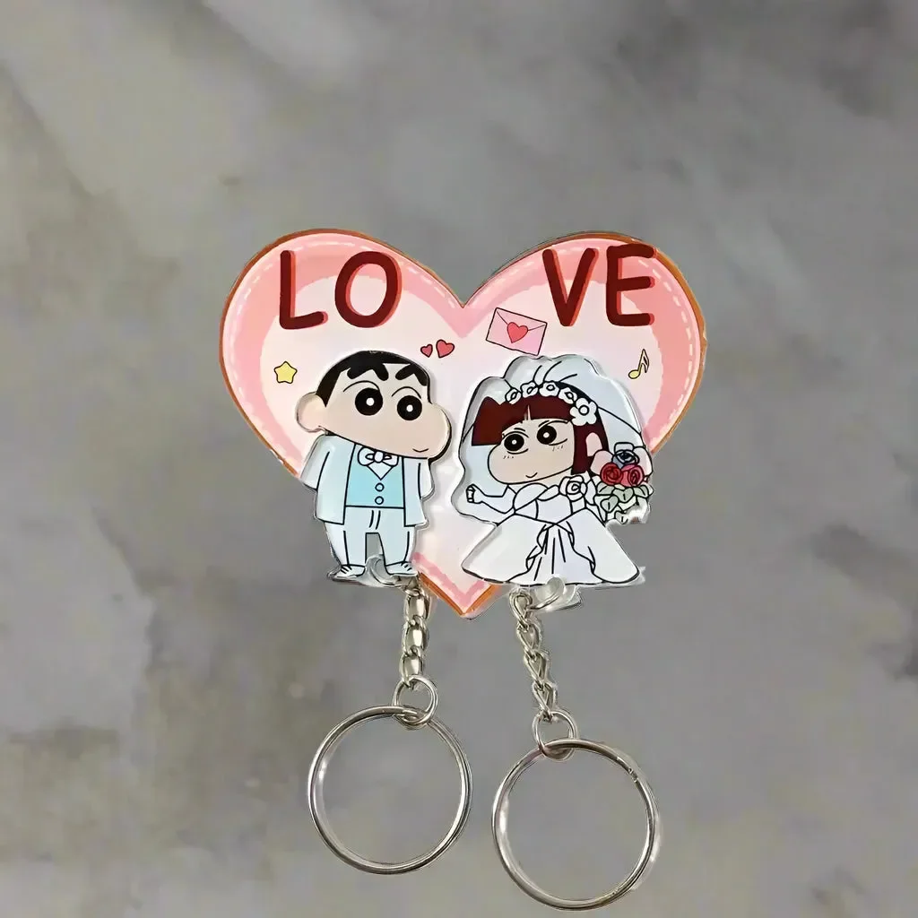 Shinchan & Nohara Wedding Couple Keychain - Image 5