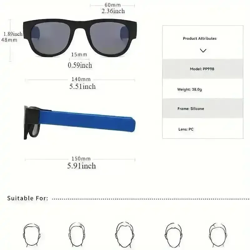 Slap on Wrist Novelty Folding Polarized Fashion Glasses - Image 10