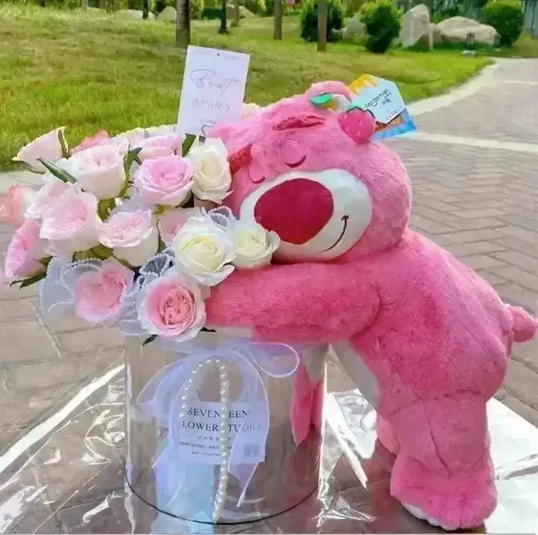 Sleeping Strawberry Bear Pillow Plushie - Image 3