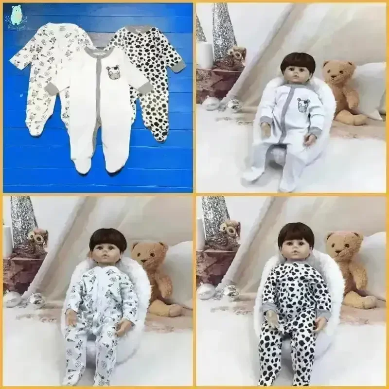 Cow Print Sleeping Suit / Romper (3 pcs) - Image 4