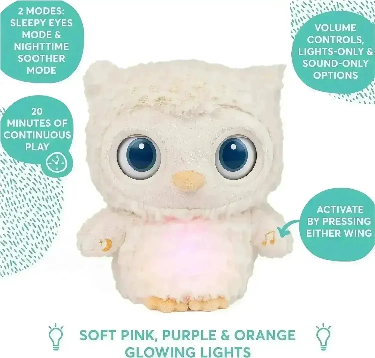 Sleepy Eyes Owl Soothing Plushie - Image 3