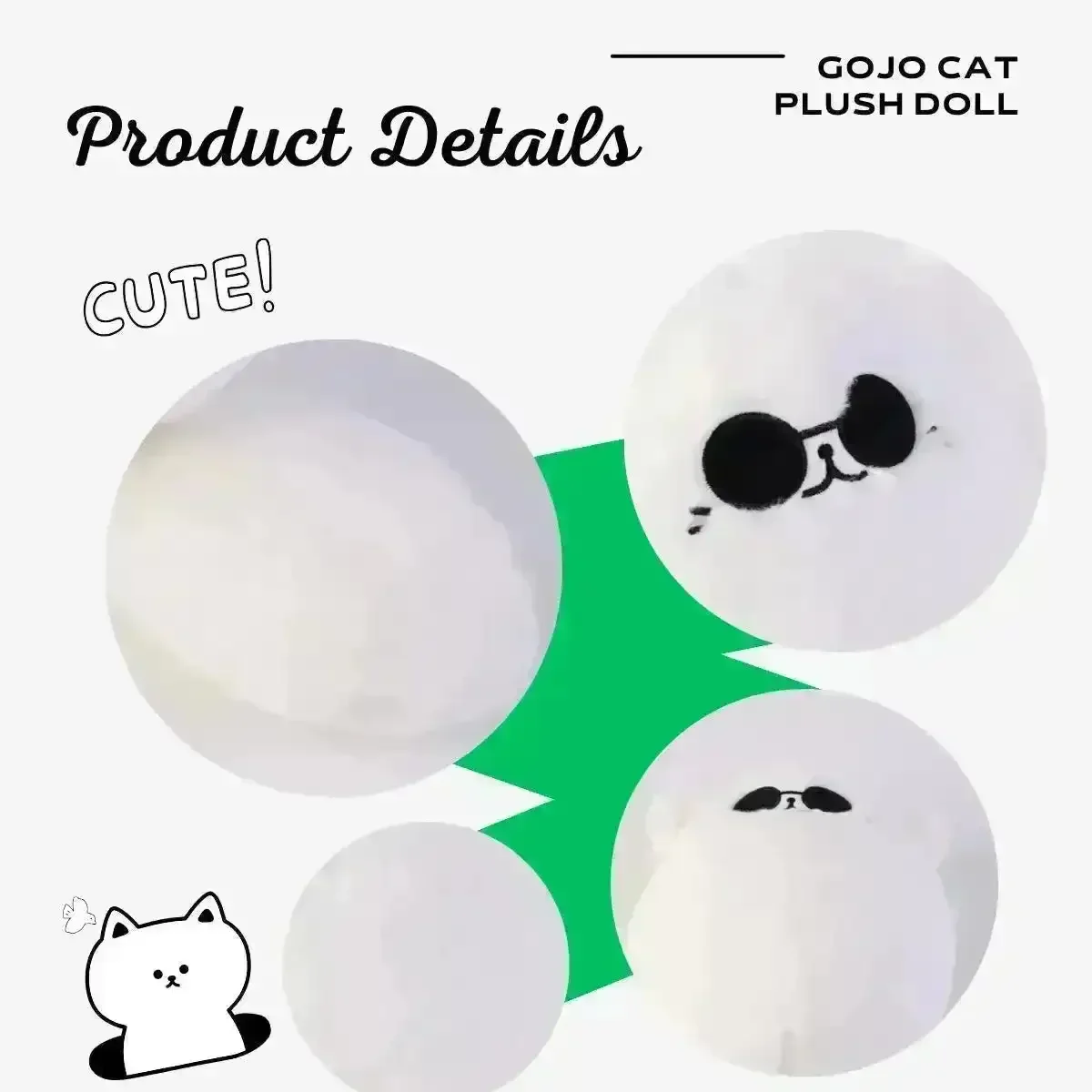Soft Gojo Cat Plush Pillow (32 cm) - Image 5