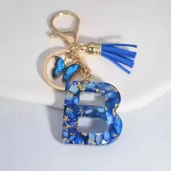 Sparkle & Shine Letter Charm Keychain - Image 13