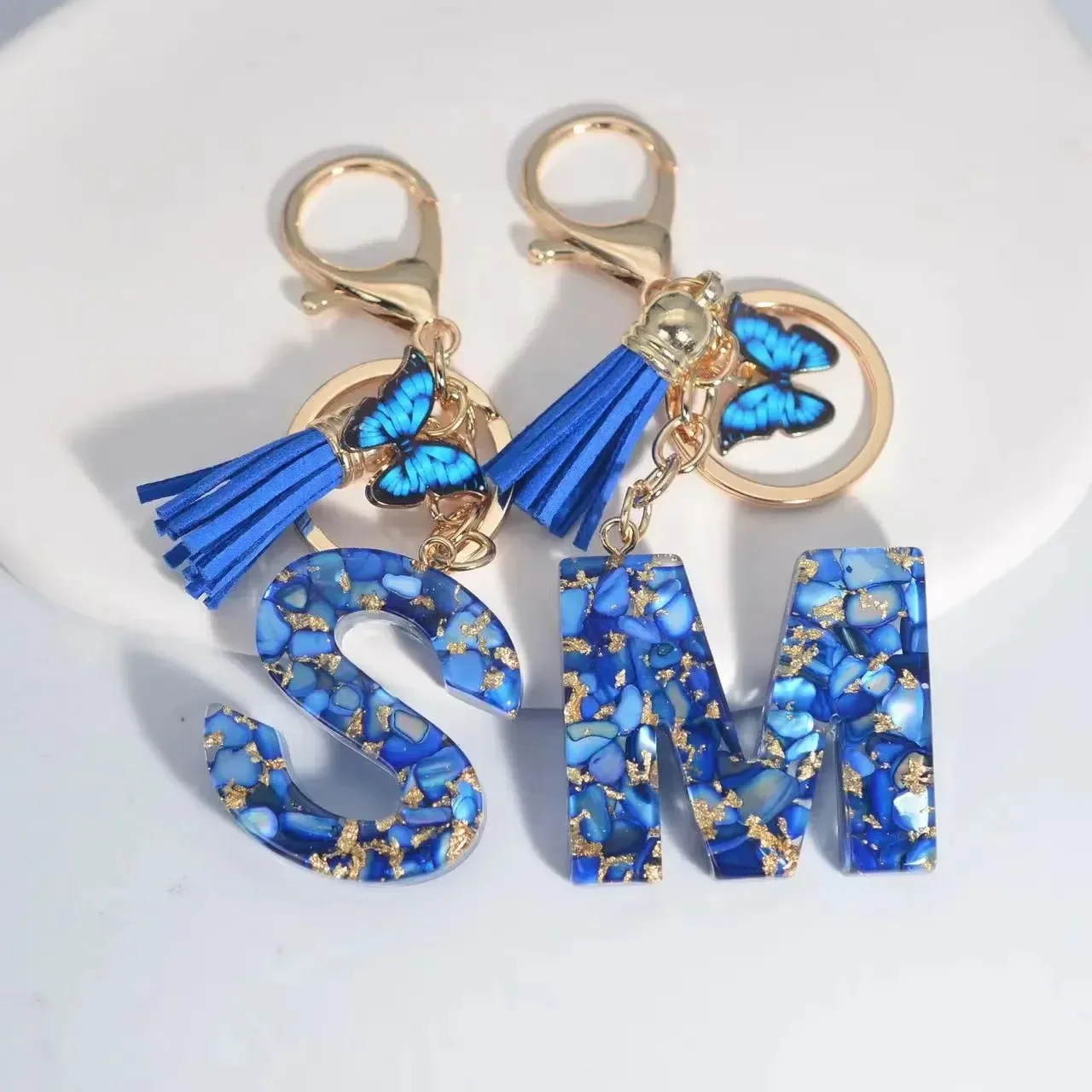 Sparkle & Shine Letter Charm Keychain - Image 3