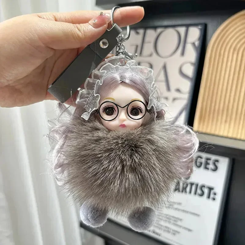 Spectacled Baby Girl Fur Keychain - Image 10