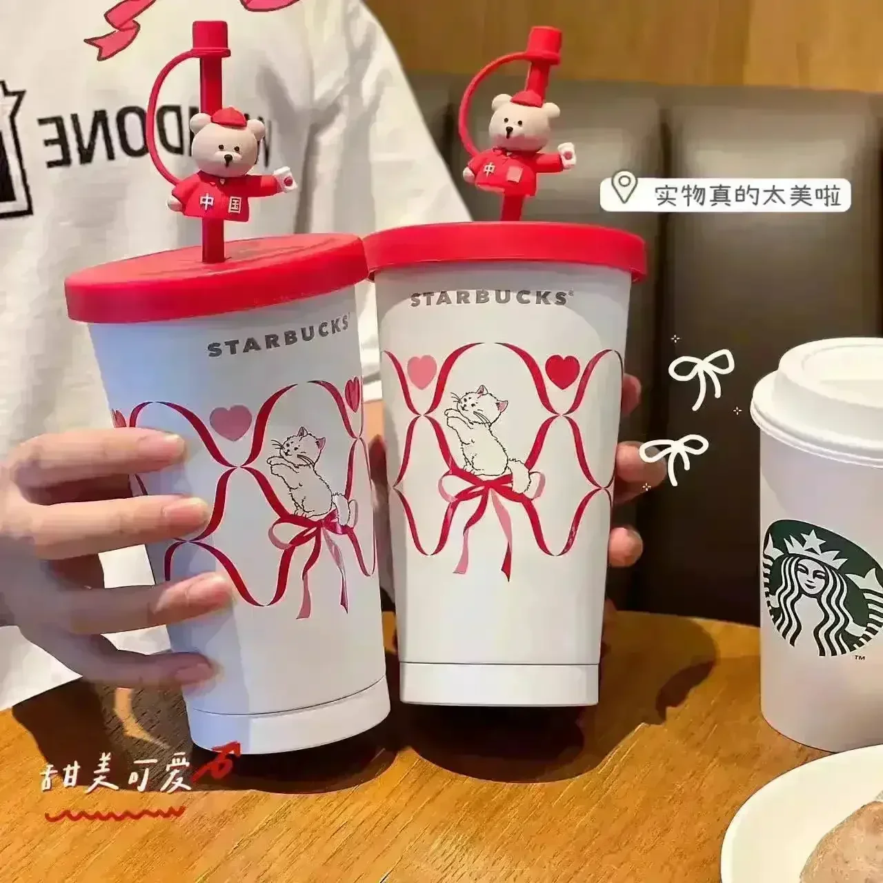 Starbucks Star Series Cat Straw Mug (550 ml) - Image 2