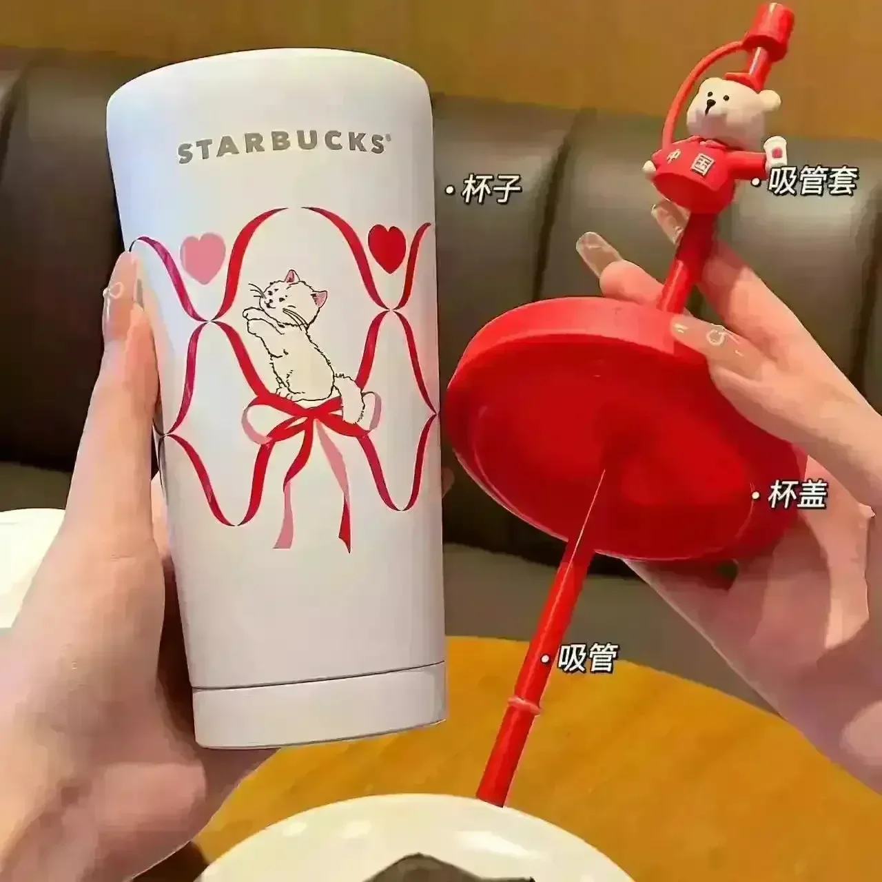 Starbucks Star Series Cat Straw Mug (550 ml) - Image 6