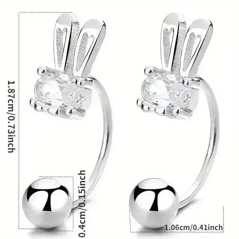 Sterling Silver Rabbit Stud Earrings - Image 5