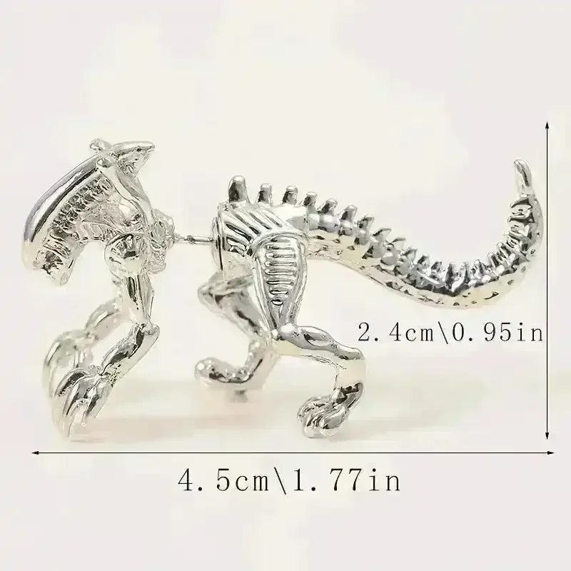 Stylish Alien Shaped Stud Earrings - Image 6
