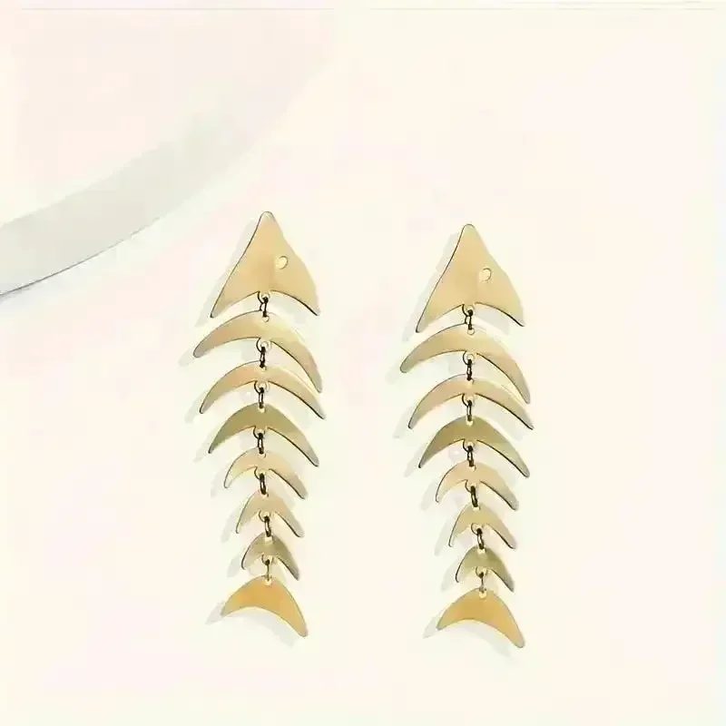 Stylish Fishbone Dangle Earrings - Image 2
