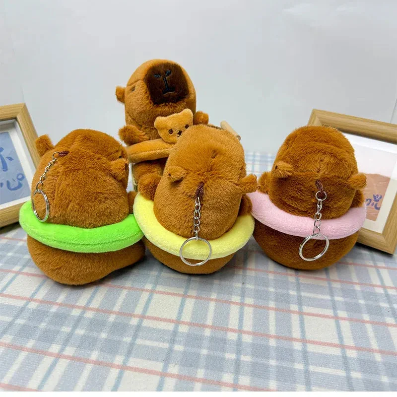 Swim Ring Capybara Plush Keychain - Image 3