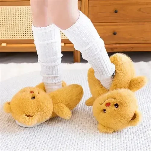 Honey Hug Butter Bear Plush Slippers - Image 3